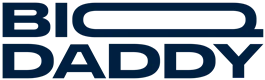 biqdaddy text logo dark blue